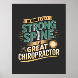 Design des großen Chiropraktikers mit starker Spin Poster
