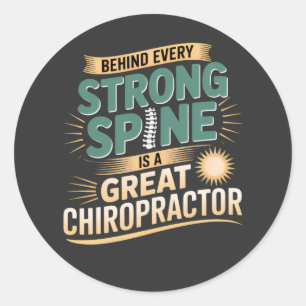 Design des großen Chiropraktikers mit starker Spin Runder Aufkleber