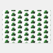 Design des grünen Kleeblatts Geschenkpapier Set (Vorderseite)