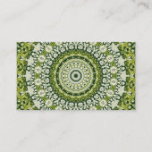 Design des grünen und weißen Mandala-Musters Visitenkarte (Vorderseite)