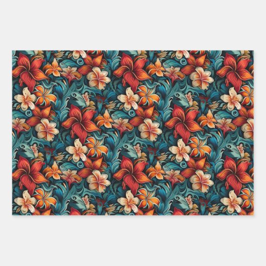 Design des hawaiianischen Surfer Paradise Geschenkpapier Set (Vorderseite 2)