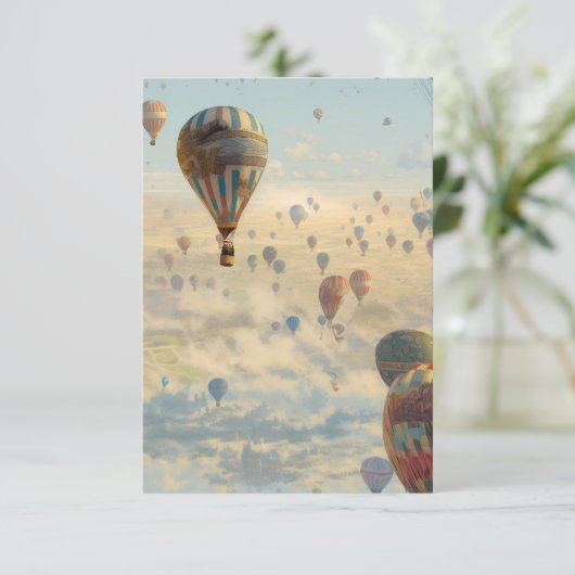 Design des Heißluftballons Dankeskarte (Stehend Vorderseite)