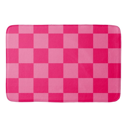 Design des hellen und Hot-Pink-Schachbretts Badematte (Vorderseite)