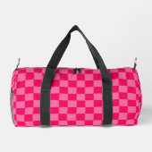 Design des hellen und Hot-Pink-Schachbretts Duffle Bag (Rückseite)