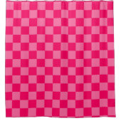 Design des hellen und Hot-Pink-Schachbretts Duschvorhang (Vorderseite)
