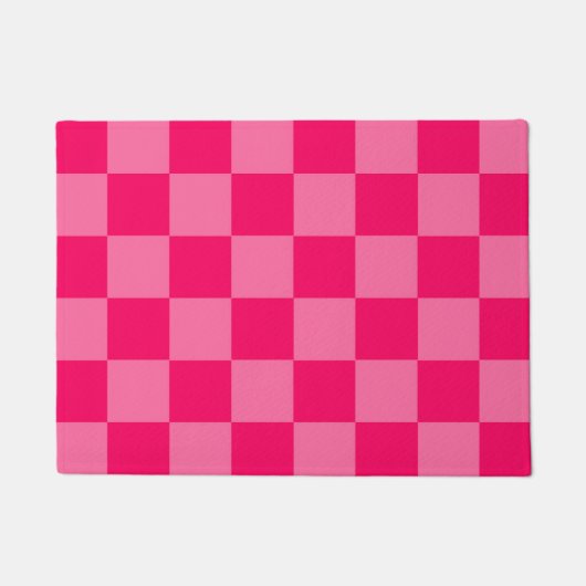 Design des hellen und Hot-Pink-Schachbretts Fußmatte (Vorderseite)