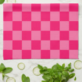 Design des hellen und Hot-Pink-Schachbretts Geschirrtuch (Gefaltet)