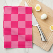 Design des hellen und Hot-Pink-Schachbretts Geschirrtuch (Viertel Falte)