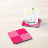 Design des hellen und Hot-Pink-Schachbretts Getränkeuntersetzer (Rechte Seite)
