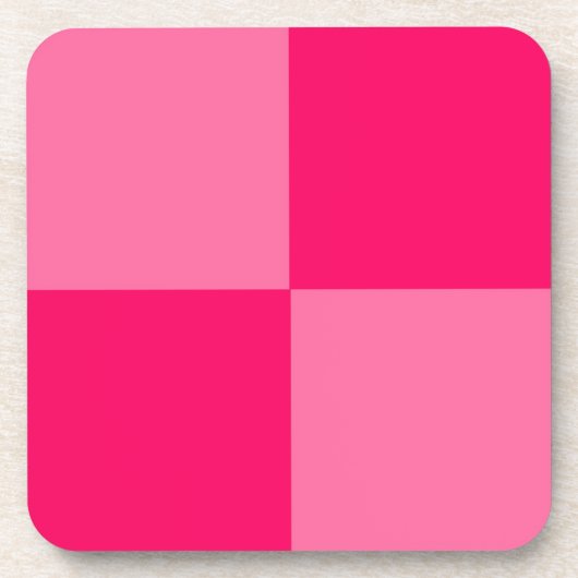 Design des hellen und Hot-Pink-Schachbretts Getränkeuntersetzer (Vorderseite)
