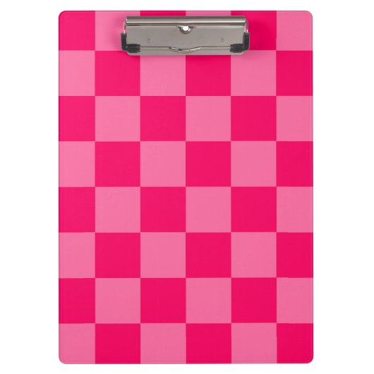 Design des hellen und Hot-Pink-Schachbretts Klemmbrett (Vorderseite)