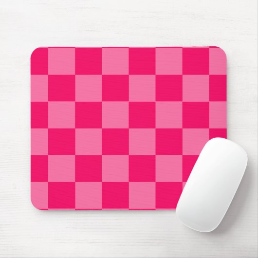 Design des hellen und Hot-Pink-Schachbretts Mousepad (Mit Mouse)