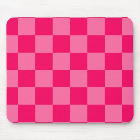 Design des hellen und Hot-Pink-Schachbretts Mousepad (Vorne)