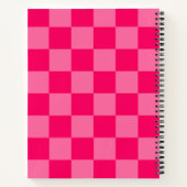 Design des hellen und Hot-Pink-Schachbretts Notizblock (Rückseite)