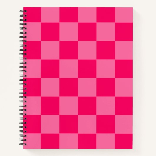 Design des hellen und Hot-Pink-Schachbretts Notizblock (Vorderseite)