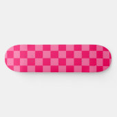 Design des hellen und Hot-Pink-Schachbretts Skateboard (Horizontal)