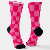Design des hellen und Hot-Pink-Schachbretts Socken (Gewinkelt)