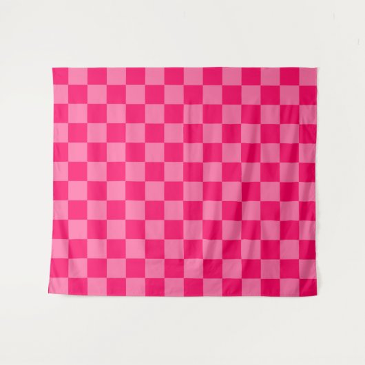 Design des hellen und Hot-Pink-Schachbretts Wandteppich (Vorderseite (Horizontal))