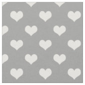 Design des Herzmusters von Ash Grey White Liebe Stoff (Nahaufnahme)