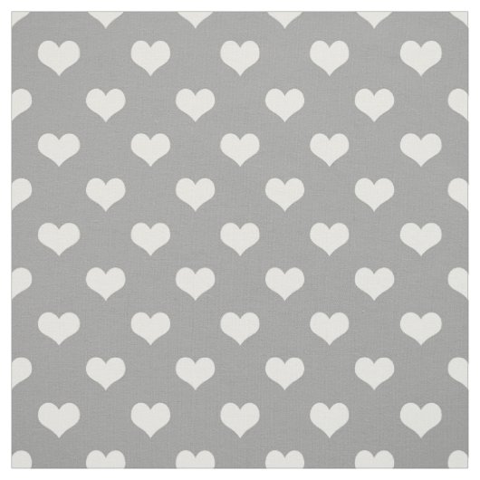 Design des Herzmusters von Ash Grey White Liebe Stoff (Muster)