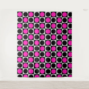 Design des hintereinander rosa schwarzen Kreises Wandteppich