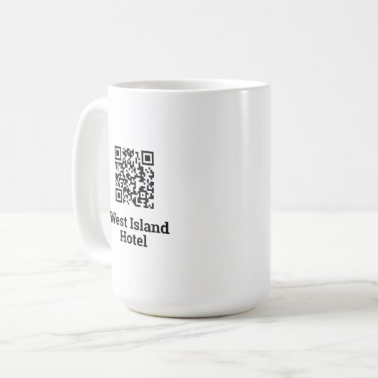 Design des Hotels QR Kaffeetasse (Vorderseite Links)