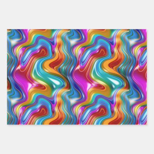 Design des Iridescent Liquid Chrome Effect Geschenkpapier Set (Vorderseite 3)
