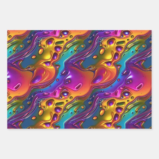 Design des Iridescent Liquid Chrome Effect Geschenkpapier Set (Vorderseite)
