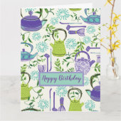 Design des japanischen Green Teapot Karte (Gelbe Blume)