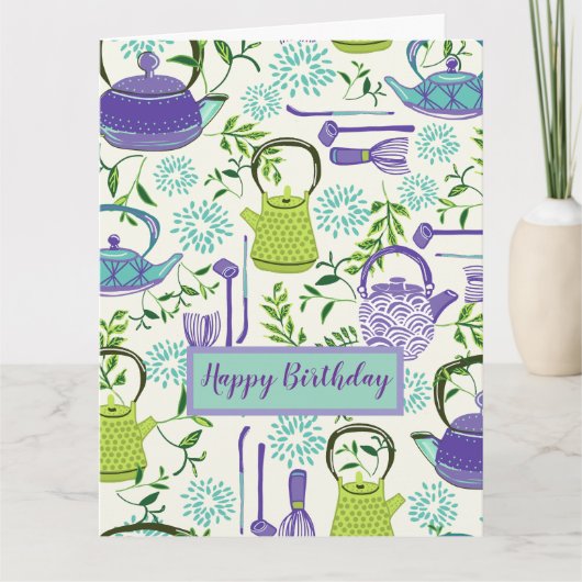 Design des japanischen Green Teapot Karte (Vorderseite)