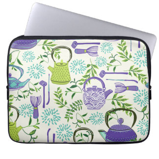 Design des japanischen Green Teapot Laptopschutzhülle