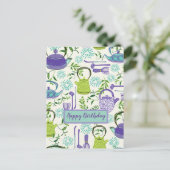 Design des japanischen Green Teapot Postkarte (Stehend Vorderseite)