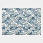 Design des japanischen Wellenmusters für Schleifpa Geschenkpapier Set (Vorderseite 3)