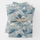 Design des japanischen Wellenmusters für Schleifpa Geschenkpapier Set (Beispiel)