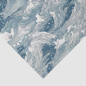 Design des japanischen Wellenmusters für Schleifpa Seidenpapier (Detail)