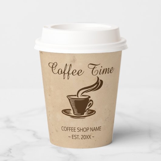 Design des Kaffeeshops Pappbecher (Rückseite)