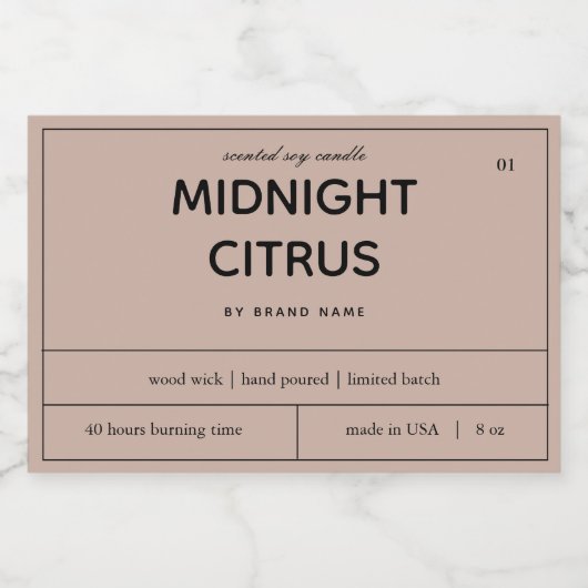 Design des Kerzenprodukts Lebensmitteletikett (Einzelnes Label)