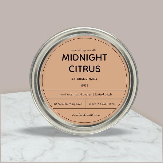 Design des Kerzenprodukts Runder Aufkleber