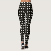 Design des klassischen Schwarz-Weiß-Polka-Punktmus Leggings (Rückseite)