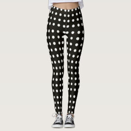 Design des klassischen Schwarz-Weiß-Polka-Punktmus Leggings
