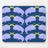 Design des lila Cartoon Narwhal Pair Mousepad (Vorne)