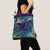 Design des Lila Glitzer Watercolor Green Blue Tasche (Von Nahem)