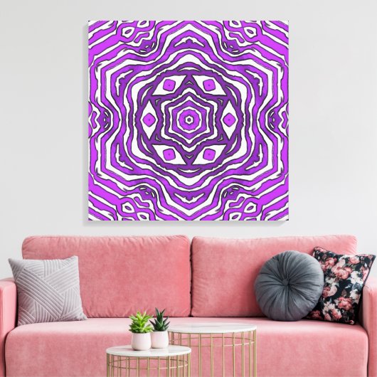 Design des lila Schwarz-weißen Stromkreismusters Leinwanddruck (Insitu (Wohnzimmer))