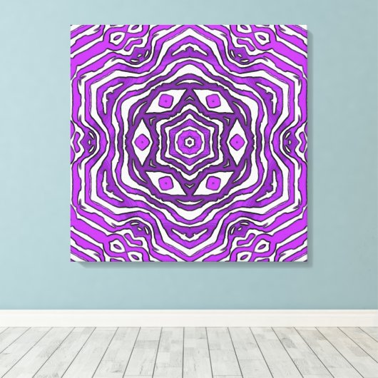Design des lila Schwarz-weißen Stromkreismusters Leinwanddruck (Insitu (Holzboden))
