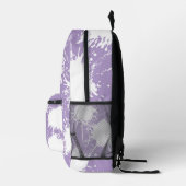 Design des Lila und weißen Spritzers Bedruckter Rucksack (Rechts)