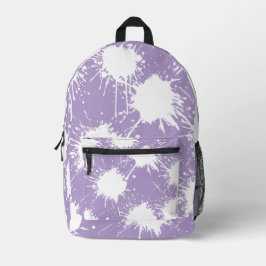 Design des Lila und weißen Spritzers Bedruckter Rucksack