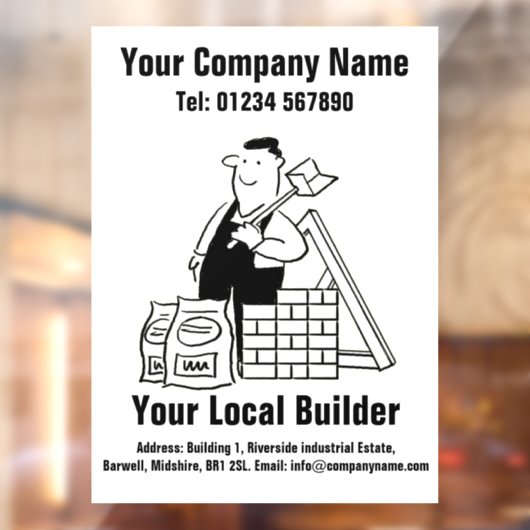 Design des lokalen Builder-Cartoon Fensteraufkleber (Blatt 2)