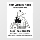 Design des lokalen Builder-Cartoon Fensteraufkleber (Blatt)