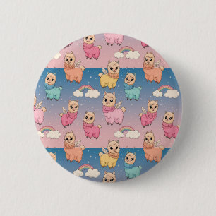 Design des magischen Einhorn- und Sternmusters Button