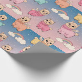 Design des magischen Einhorn- und Sternmusters Geschenkpapier (Ecke)